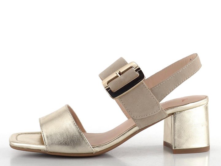 Ara dámske širšie sandále na podpätku Brighton Platin/Sand 12-20510-11