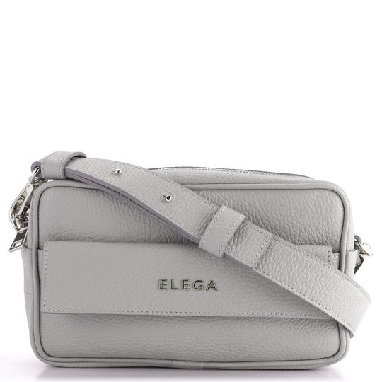 Elega malá crosbody kabelka šedá/stříbrné kování 69714