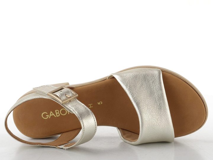 Gabor metalické sandály na podpatku perla 82.814.81