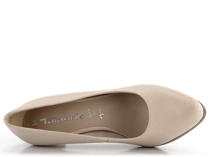 Tamaris kožené lodičky Ivory Struct. 1-22433-41