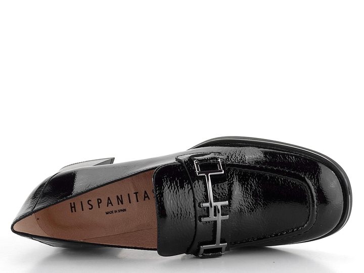 Hispanitas lakované polobotky na podpatku black Milan HI243590