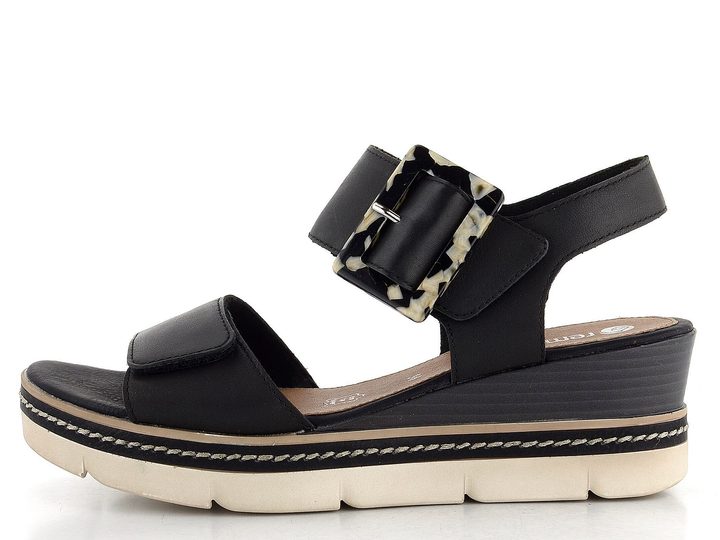 Remonte sandály na klínku černé D2L53-00