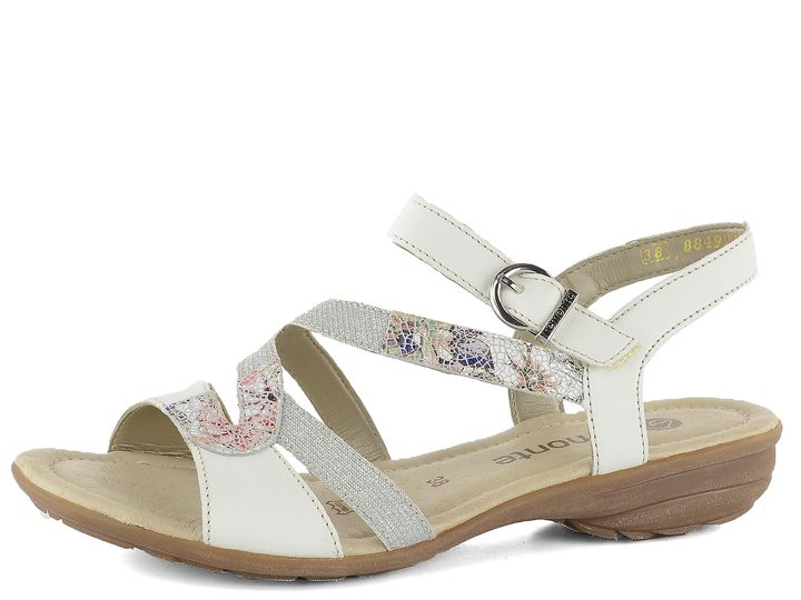 Remonte sandále biele s farebným pásikom R3651-80