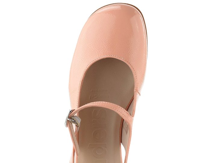 Wonders lakované lodičky se širokým podpatkem a volnou patou melon D-2401