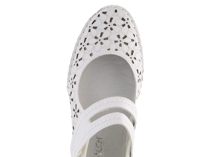 Rieker bílé sportovnější baleríny s páskem 49977-80