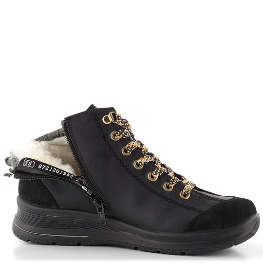 Rieker šnurovacia členková obuv s membránou čierna L7700-00