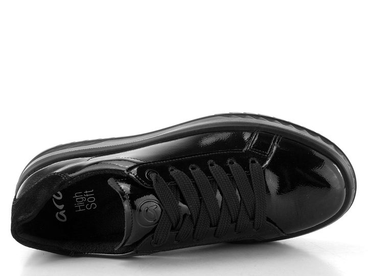 Ara širší lakované polobotky na platformě Monaco Black 12-46707-01