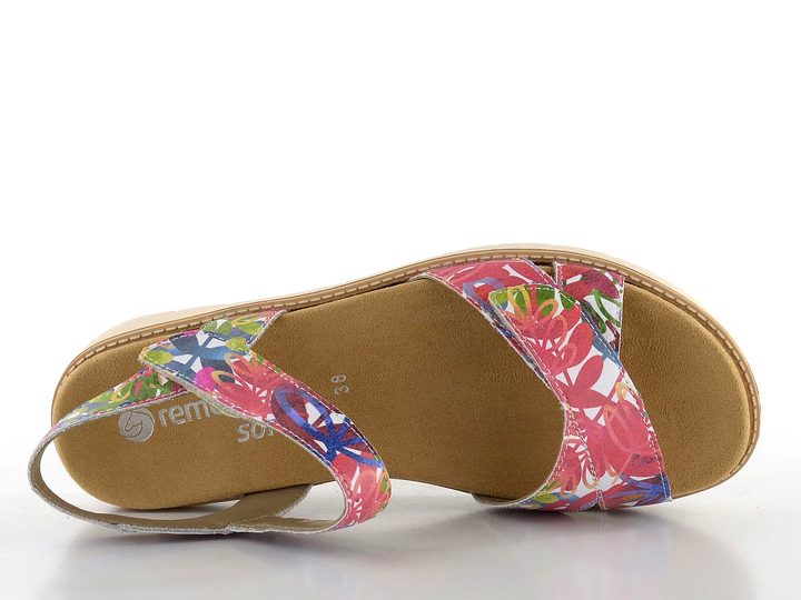 Remonte farebné sandále s pásikmi na suchý zips D2049-90