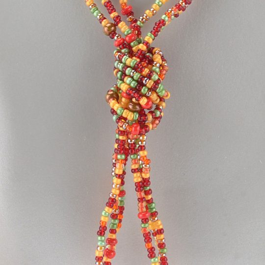 Náhrdelník rokajl červený multi