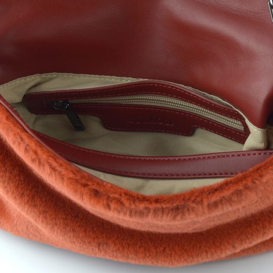 Bulaggi kožešinková crossbody kabelka cihlová BU30-261424