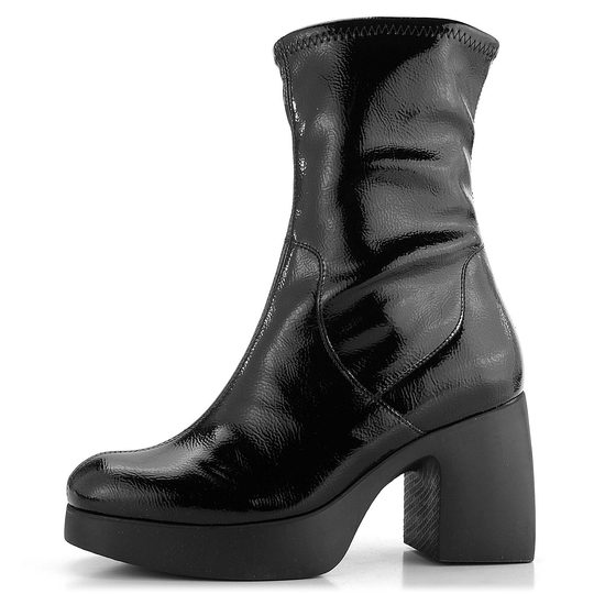 Wonders kotník na podpatku lakovaný Negro H-4942