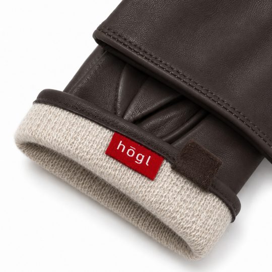 Högl hladké kožené rukavice chocplum 2-159000-2100