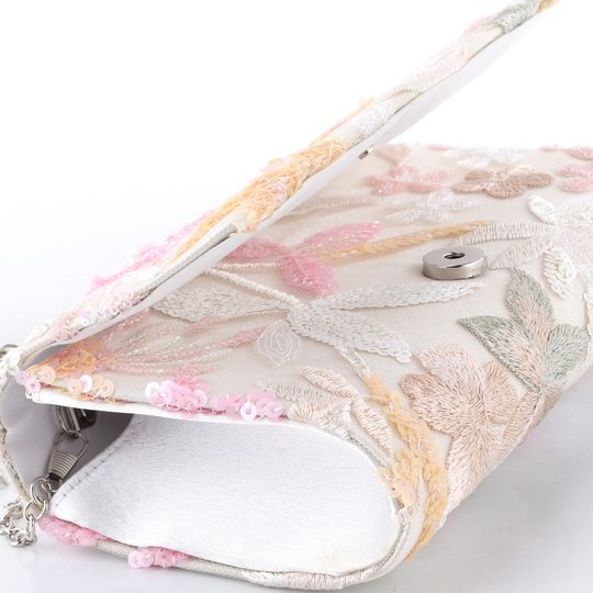 Bulaggi společenské psaníčko s flitry Flower cream BU32-26386