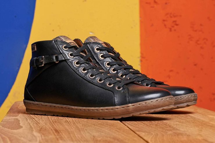 Pikolinos černý kotník s barevným jazykem 901-7312 Black