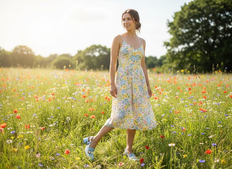 Fly London lodičky s volnou patou sky blue/offwhite P145456002