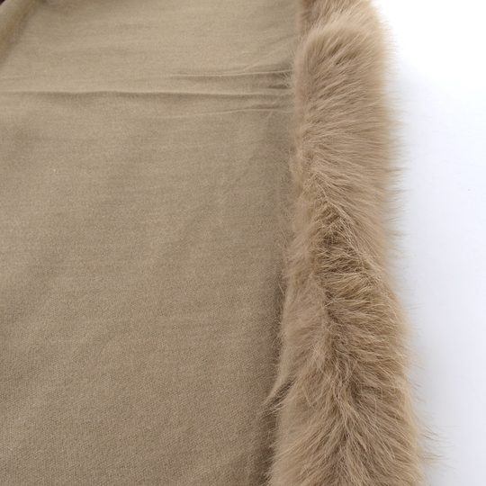 Fraas pončo s kožešinkovým lemem taupe 631206-887