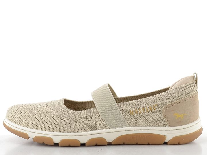 Mustang sportovnější baleríny s páskem sand 26M0582003