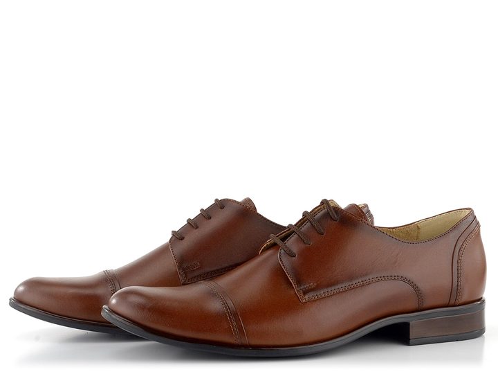 Barton celokožené hnědé polobotky 50419