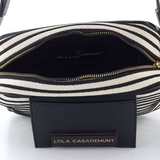 Lola Casademunt pruhovaná textilní crossbody kabelka LS2604089