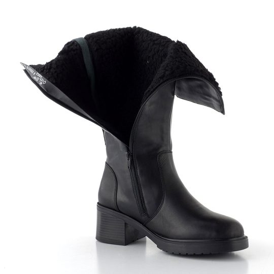 Rieker hladké černé kozačky Y5254-00
