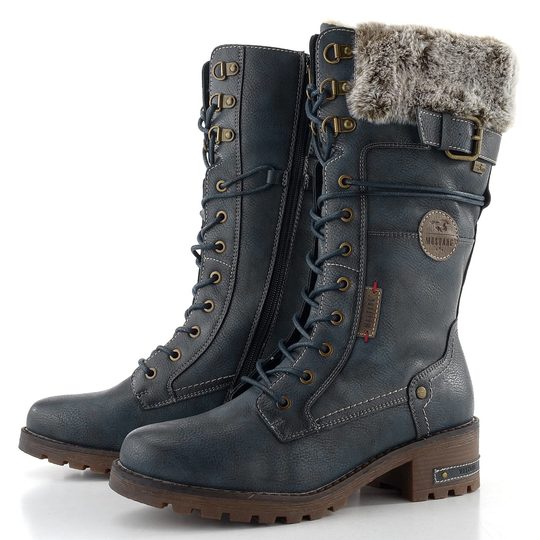 Mustang šněrovací polokozačky navy 15M0082003