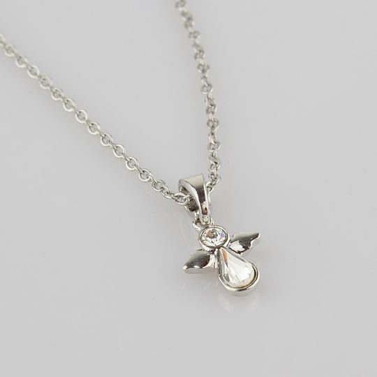 Souprava náušnic s náhrdelníkem andílek s krystal kameny Preciosa