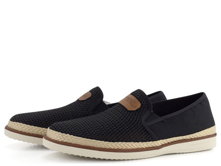 Rieker vzdušné pánské espadrilky černé B2366-00