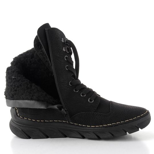 Rieker vyšší šněrovací kotník černý 55014-00