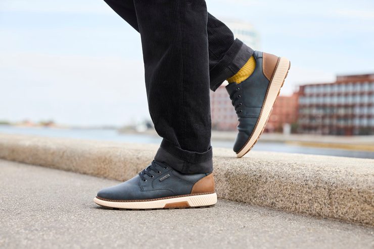 Rieker pánske šnurovacie poltopánky s membránou tmavo modré B3317-14