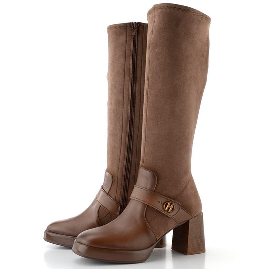 Hispanitas kozačky na podpatku Tokio avellana HI254374