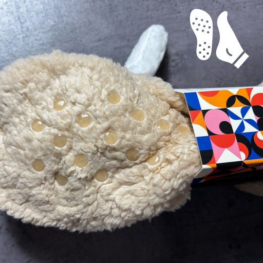 Domácí teplé ponožky uni béžový pejsek 71899