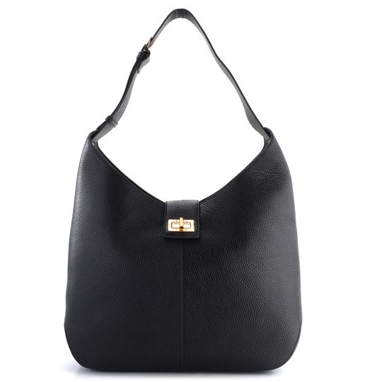 Geox kožená kabelka veľká Black D35KNA00046C9999