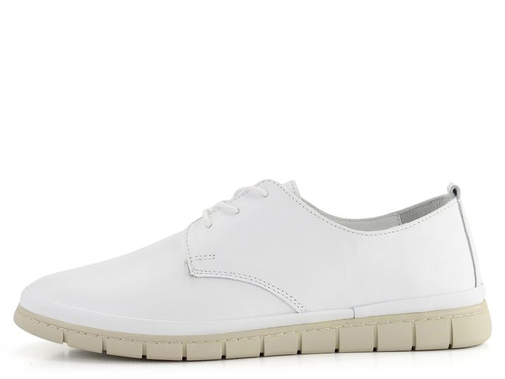 Looke hladké šněrovací polobotky Brucie White L0992_03