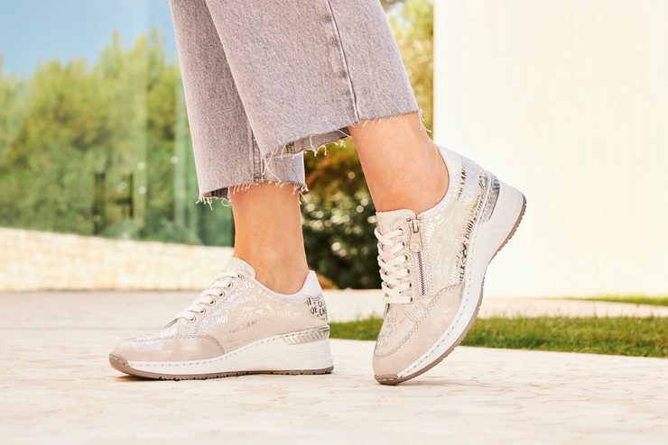 Rieker metalické tenisky na kline N4316-90