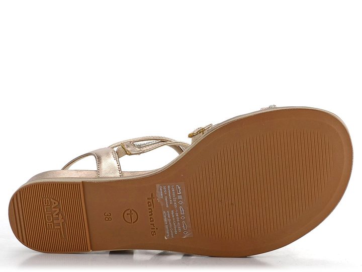 Tamaris metalické páskové sandály Light Gold 1-28103-42