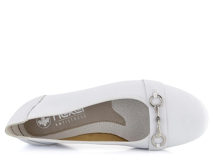 Rieker baleríny s ozdobným kováním bílé L9360-80