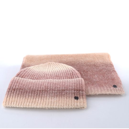 Fraas pletený šál s barevným gradientem powder rose 667099-419