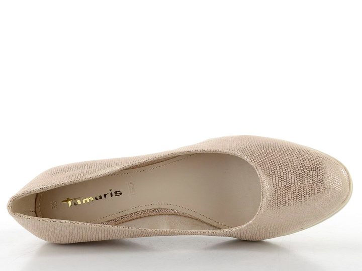 Tamaris textilní lodičky na klínu lt gold 1-22313-44