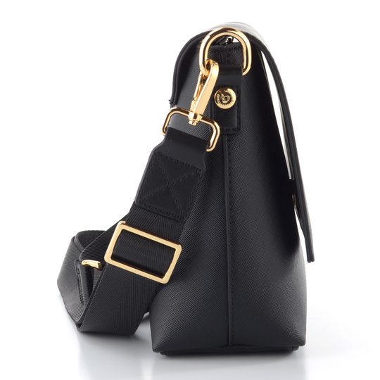 Bugatti crossbody kabelka s klopou Ella Black Saffiano 496628S01