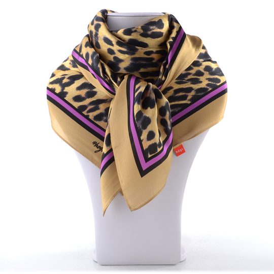 Högl hedvábný šátek s leopardím vzorem multi 1-152000-9900