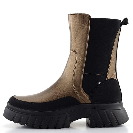 Rieker Revolution vysoký chelsea kotník na hrubé podešvi bronzový W1872-90