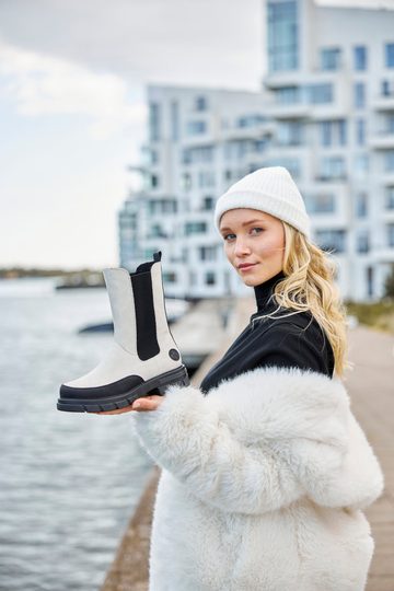 Rieker vyšší chelsea kotník na hrubé podešvi béžový Z9170-60