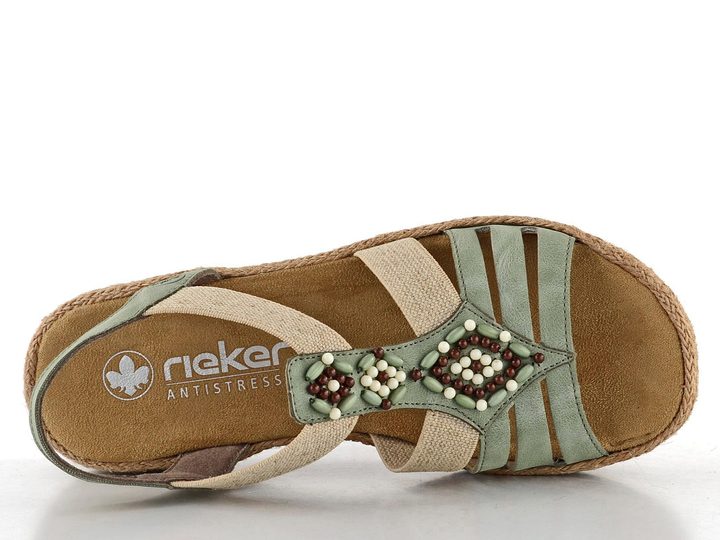 Rieker sandále na platforme zelené V0920-52