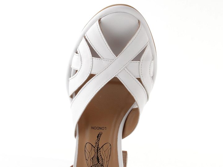 Fly London sandály na podpatku bílé P145450004