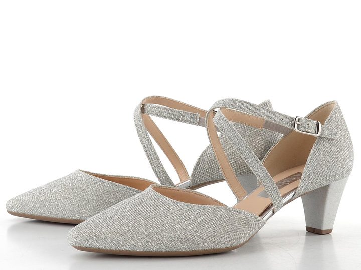 Gabor metalické lodičky s nártovým páskem silber 01.363.61