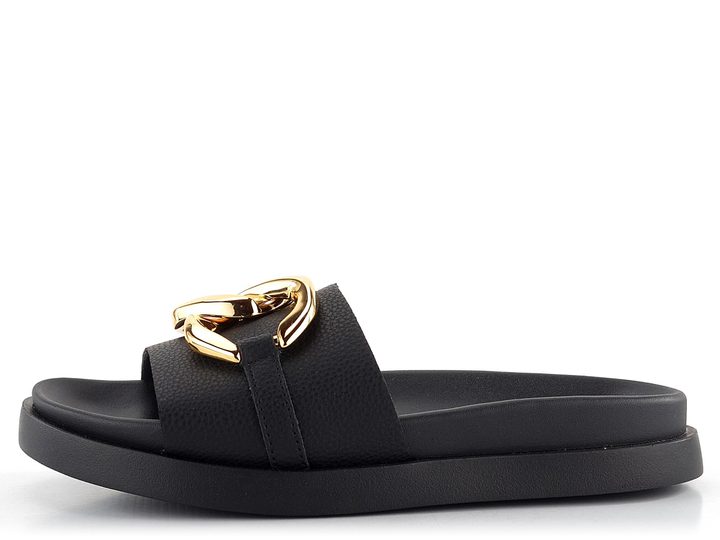 Rieker Revolution šľapky ozdobené retiazkou čierne W1452-00