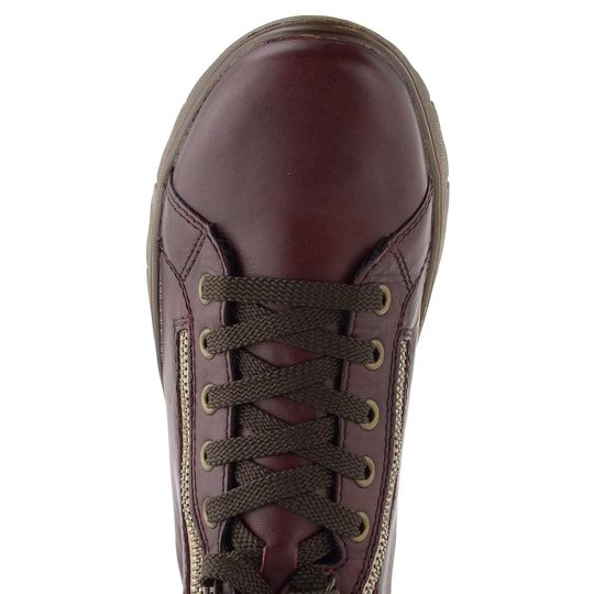 Rieker šněrovací kotník s membránou vino/orange-multi N1305-35