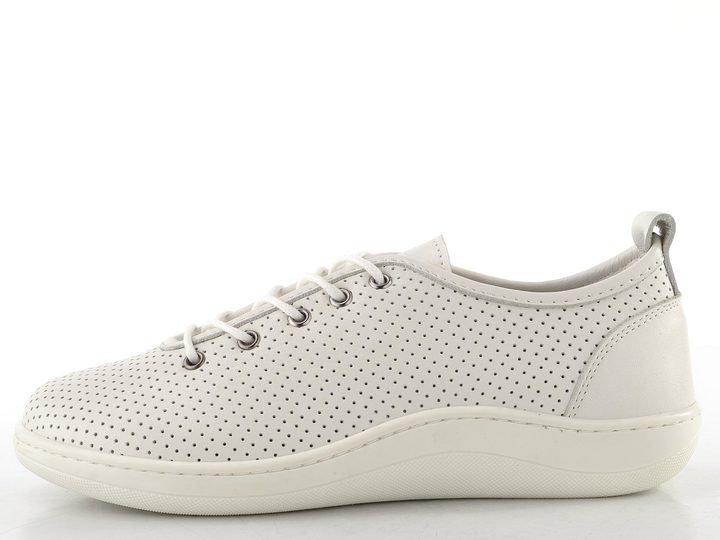 Looke kožené šněrovací polobotky Isabela off white L1356_68