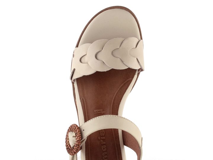 Tamaris kožené sandále na kline Ivory 1-28258-44