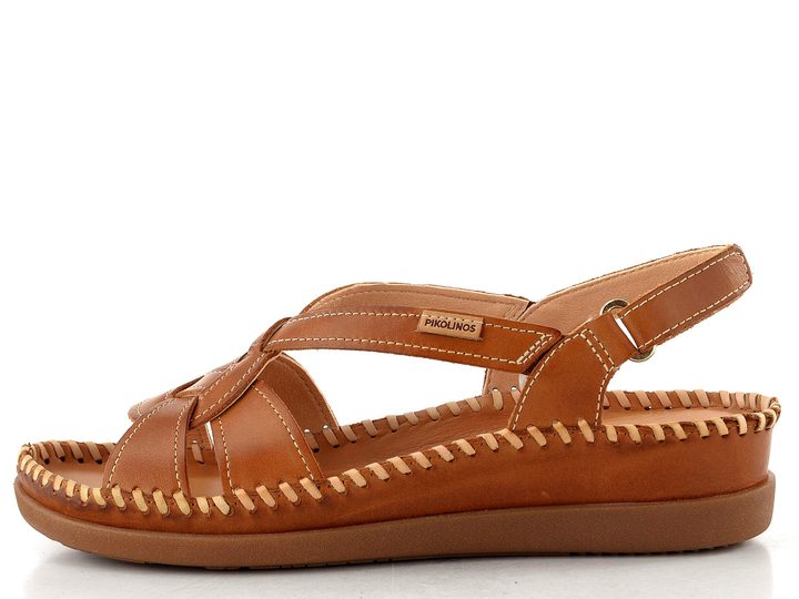 Pikolinos sandály s proplétanými  pásky Cadaques brandy W8K-1839